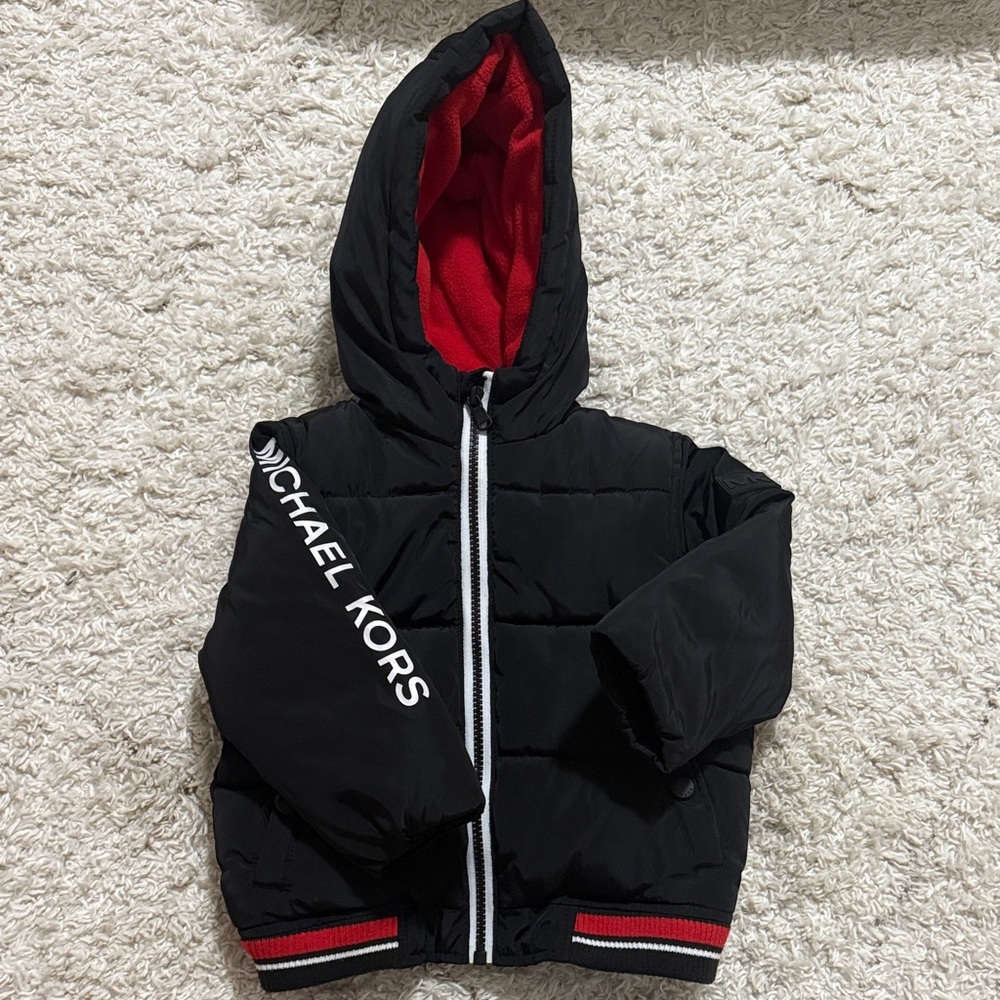Michael Kors Black Jacket with Red Accents
